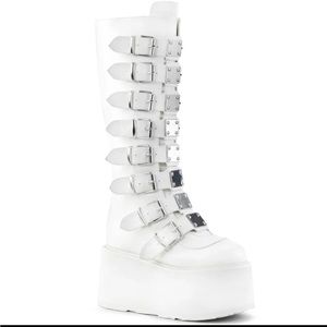 White Demonia Damned boots